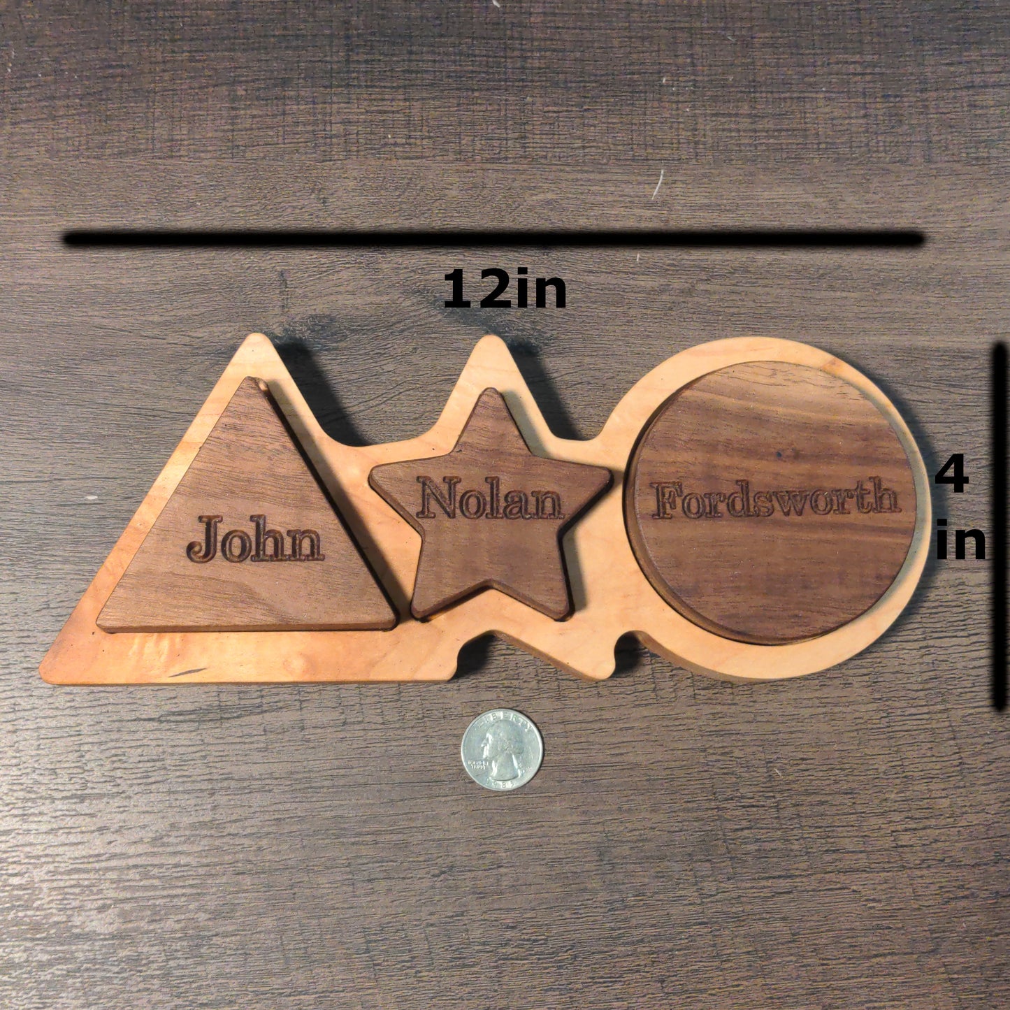 Personalized Shape Puzzle with Engraved Name