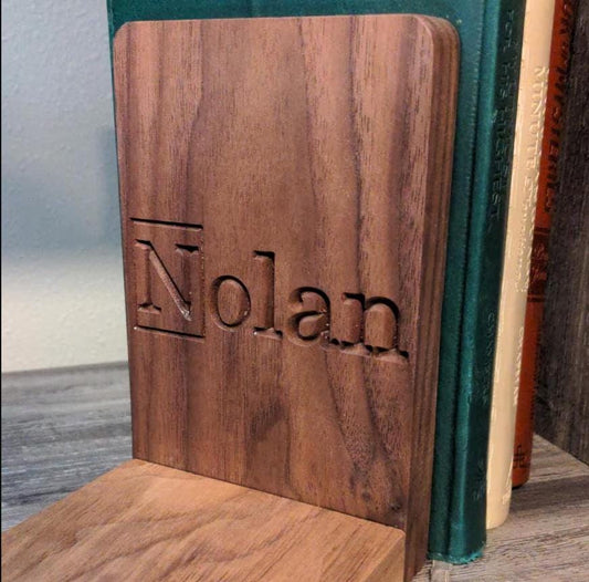 Engraved Hardwood Bookends
