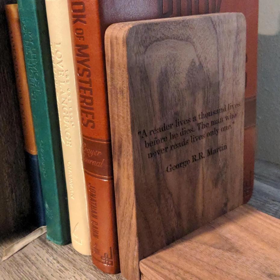 Engraved Hardwood Bookends