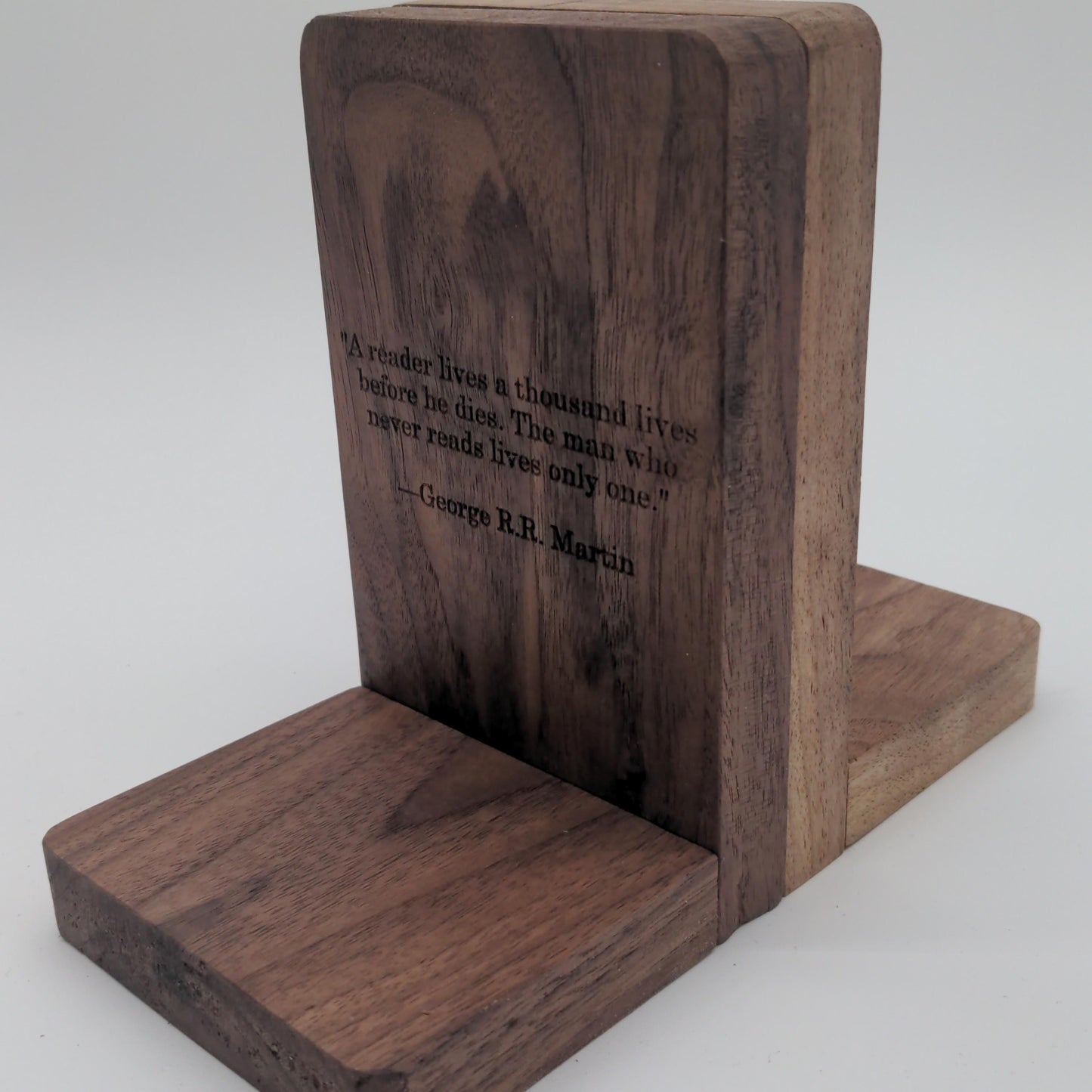 Engraved Hardwood Bookends