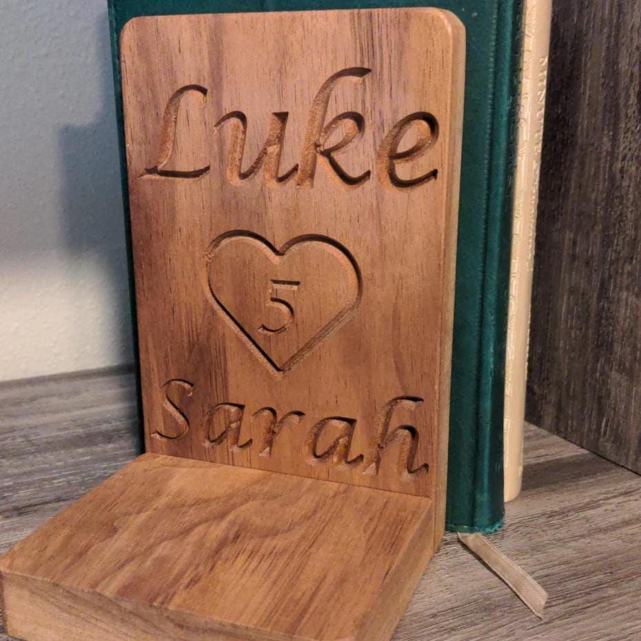 Engraved Hardwood Bookends