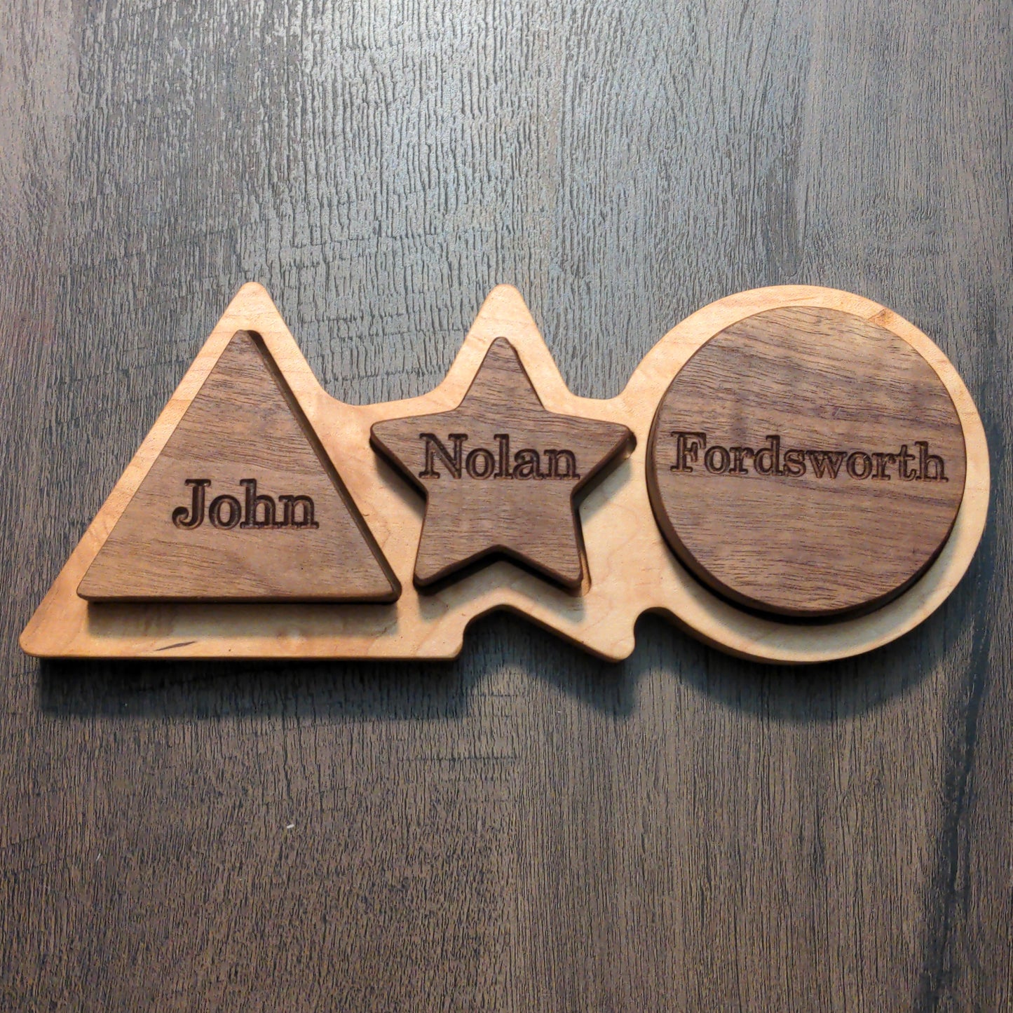 Personalized Shape Puzzle with Engraved Name