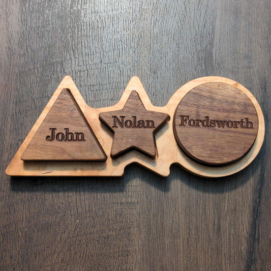 Personalized Shape Puzzle with Engraved Name